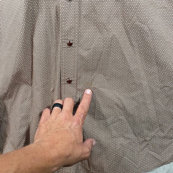 Resistol Rodeo Gear Pearl Snap Shirt Men's XXL Beige Geometric Allover Sawtooth - Picture 2 of 13